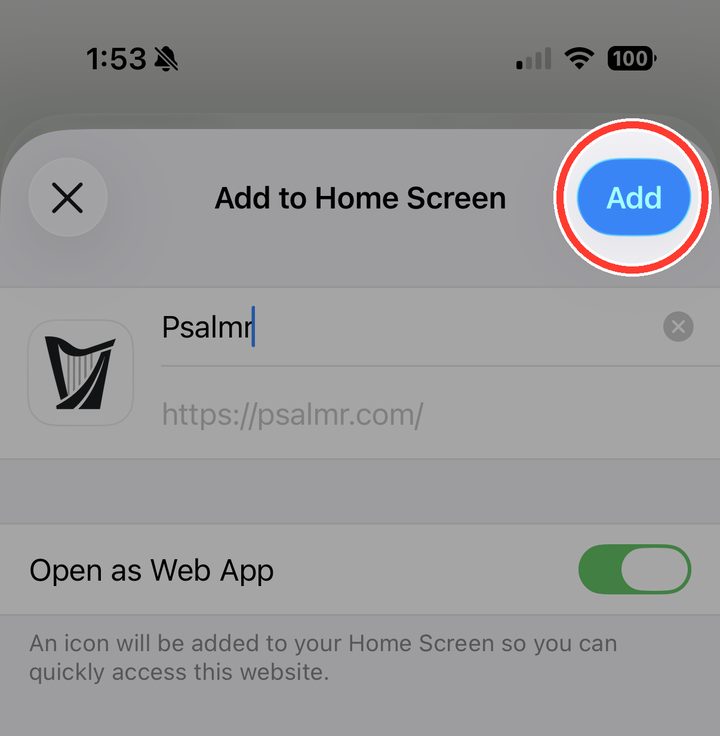 Tap “Add”